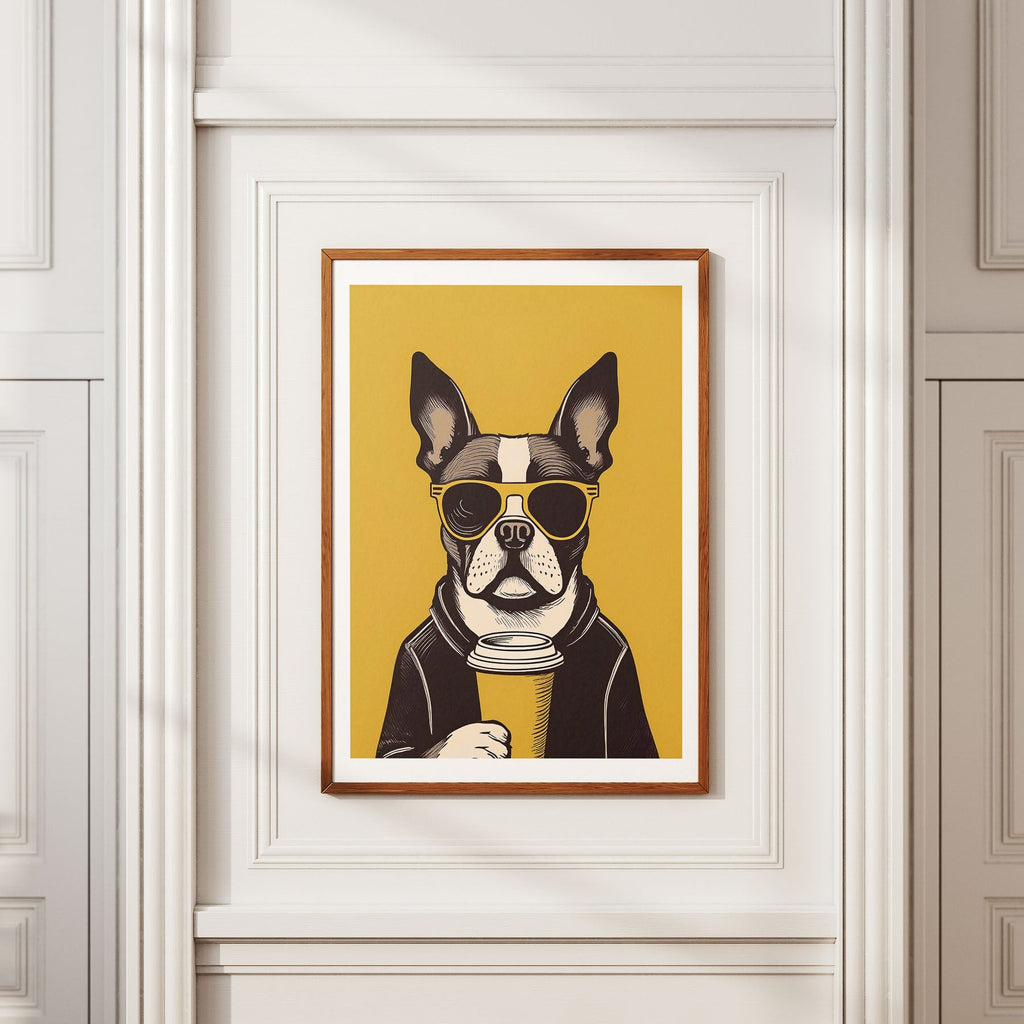 Boston Terrier Chillin Coffee Dog image 2