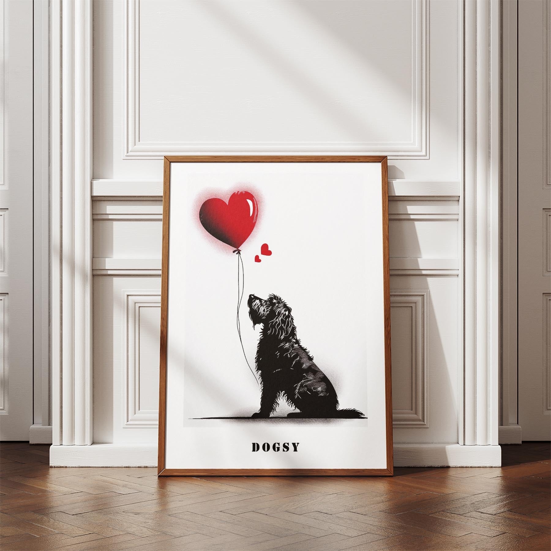 Old English Sheepdog DOGSY Series inspired by the Art of Banksy with text Dogsy image 4