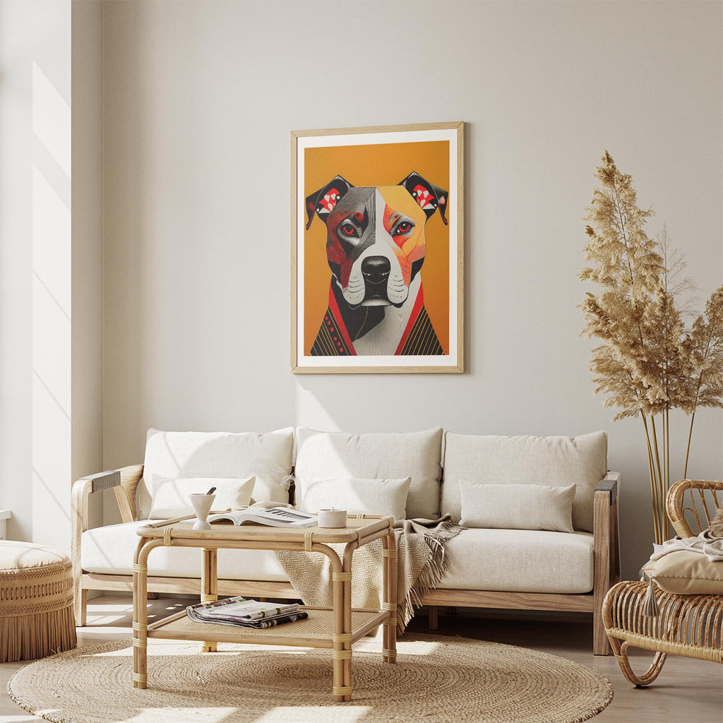 American Pitbull Terrier Geometric Orange Series image 2