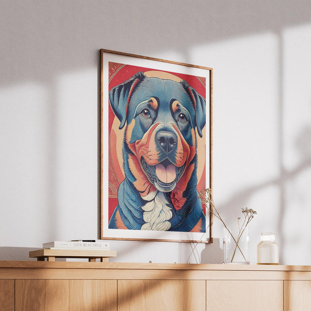 Rottweiler Hokusai Japanese Inspired Dog Series 1 image 5
