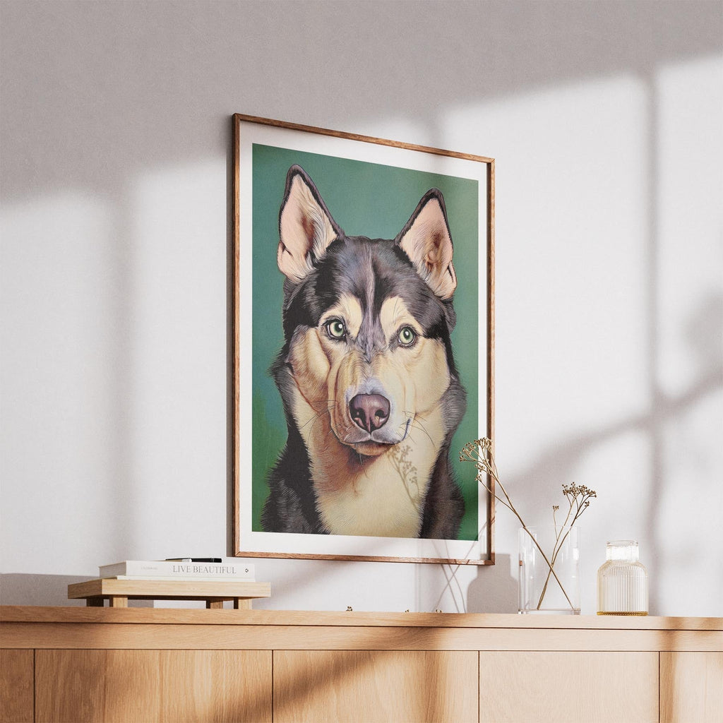 Siberian Husky Green Painted Series image 5