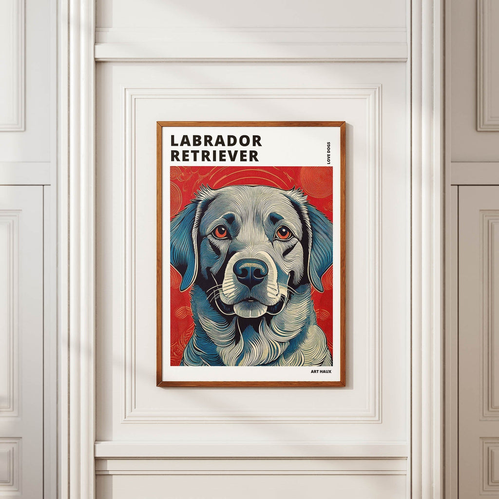 Labrador Retriever Hokusai Japanese Inspired Dog Series with Text image 3
