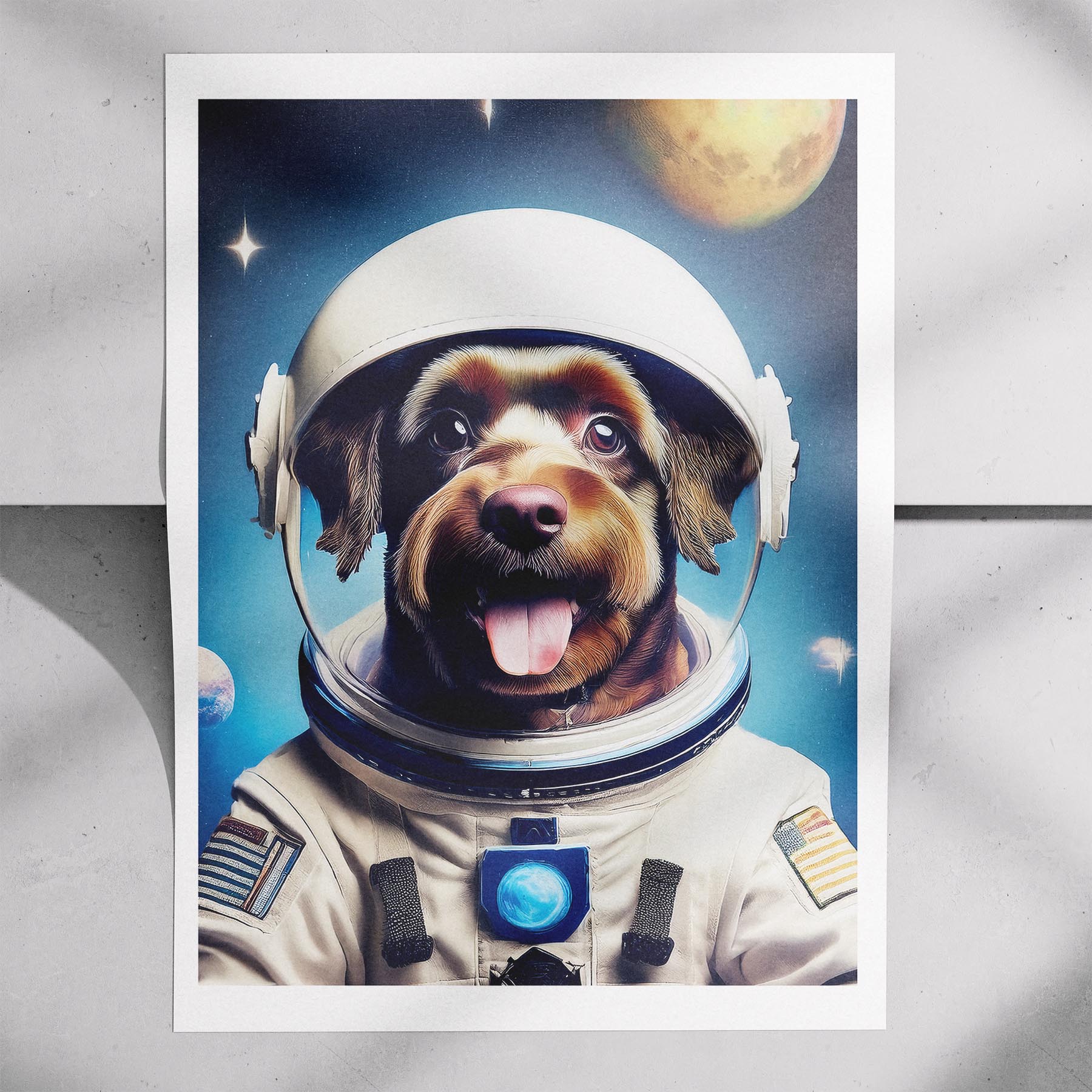 Black Russian Terrier Astronaut Dog Series image 7