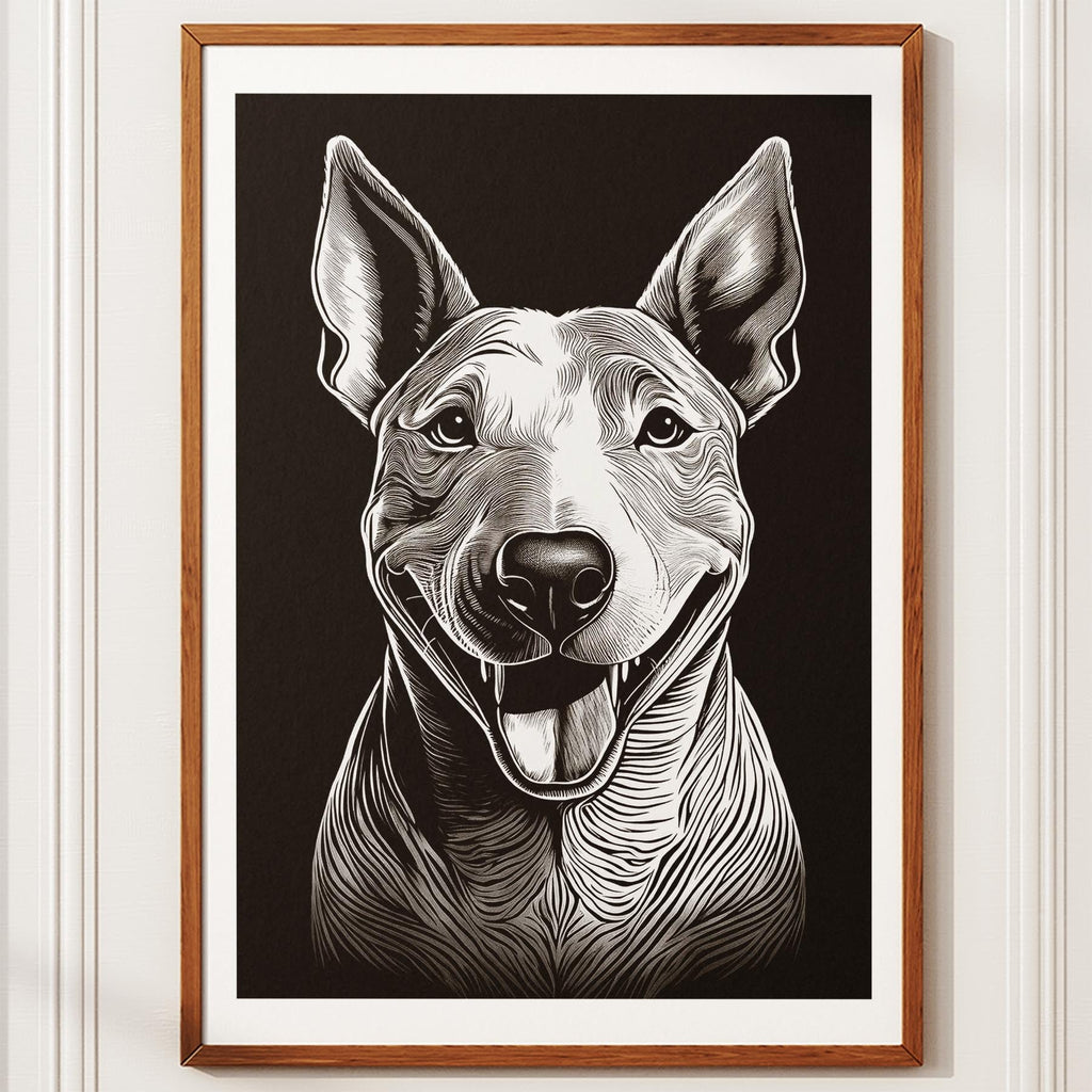 Bull Terrier Line Dog Series in Black and White image 10