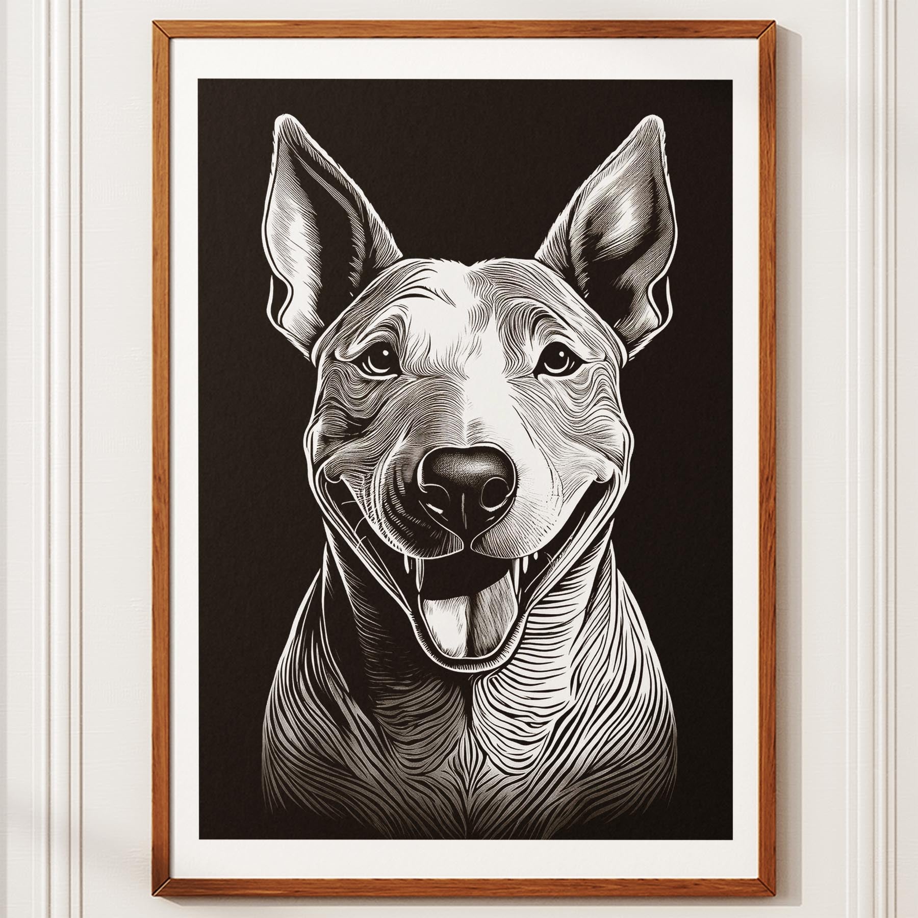 Bull Terrier Line Dog Series in Black and White image 10