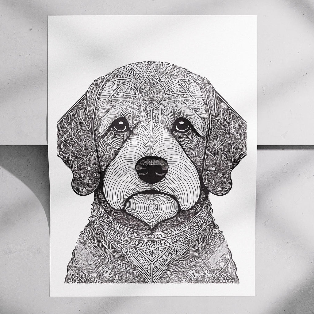 Bichon Frise Mandala Black and White Dog Series image 7