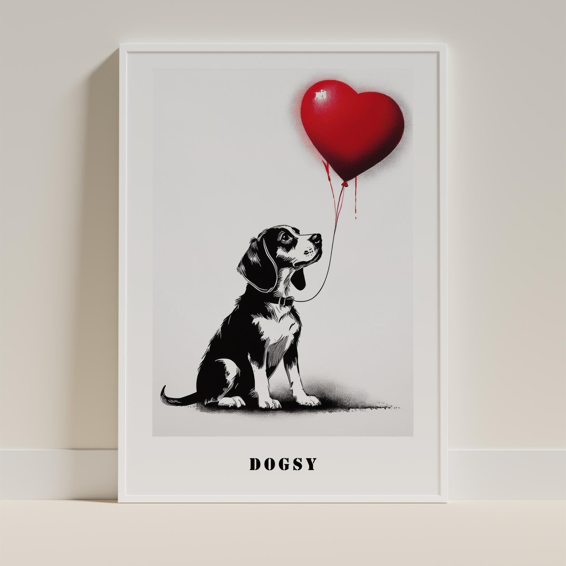 Beagle DOGSY Series inspired by the Art of Banksy with text Dogsy image 9