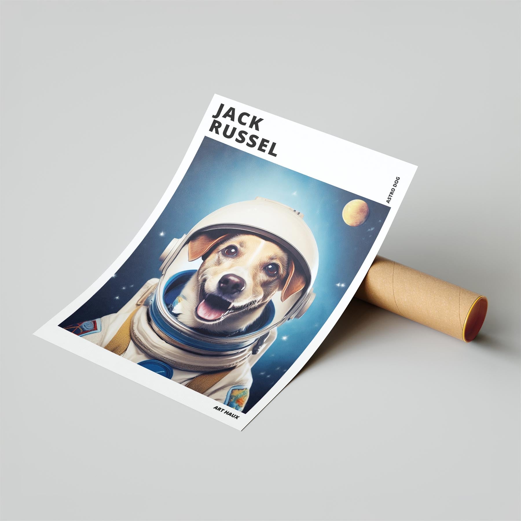 Jack Russell Astronaut Dog Series with Text Astro Dog image 6