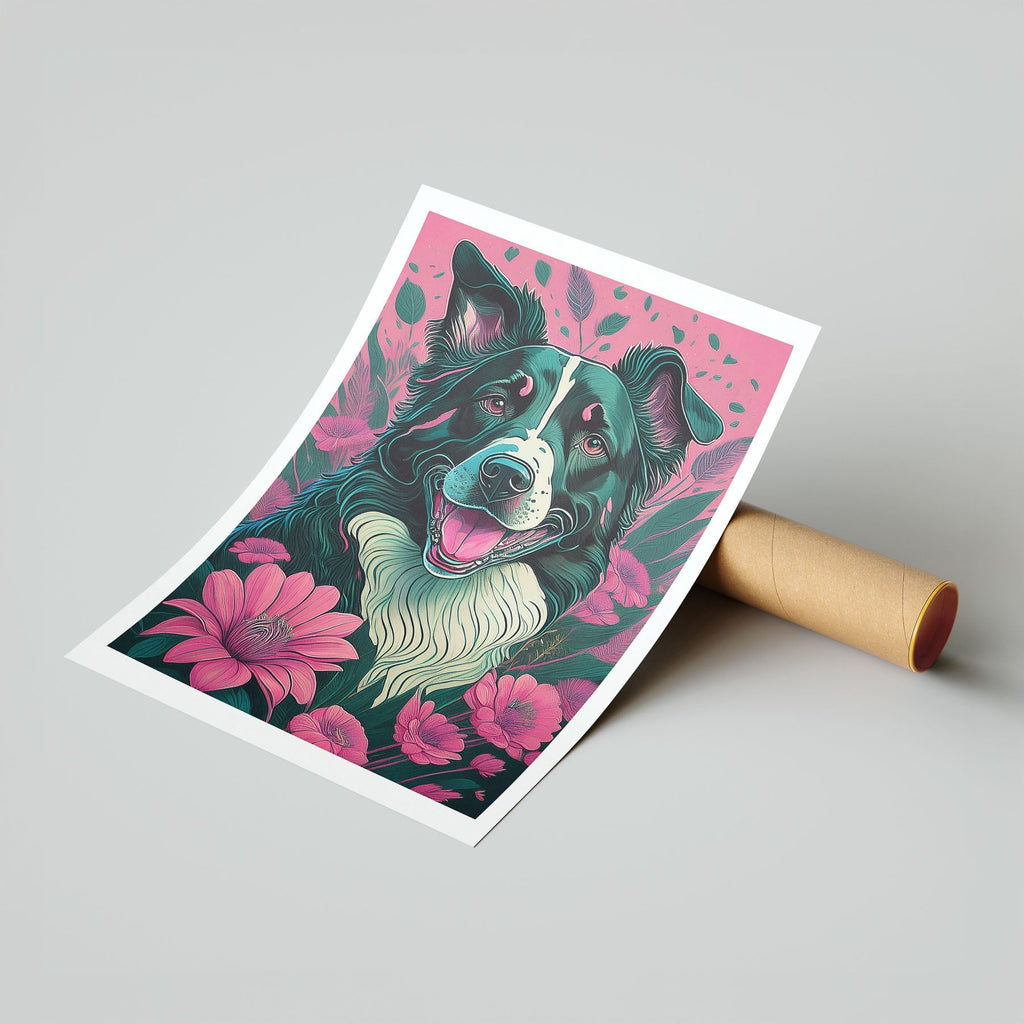 Border Collie 3 Flowery Dog image 7