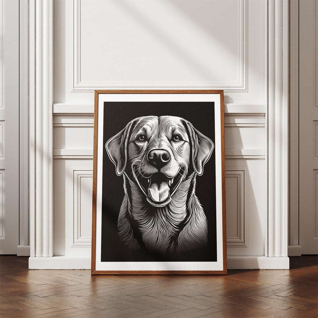 Labrador Retriever Line Dog Series in Black and White image 4