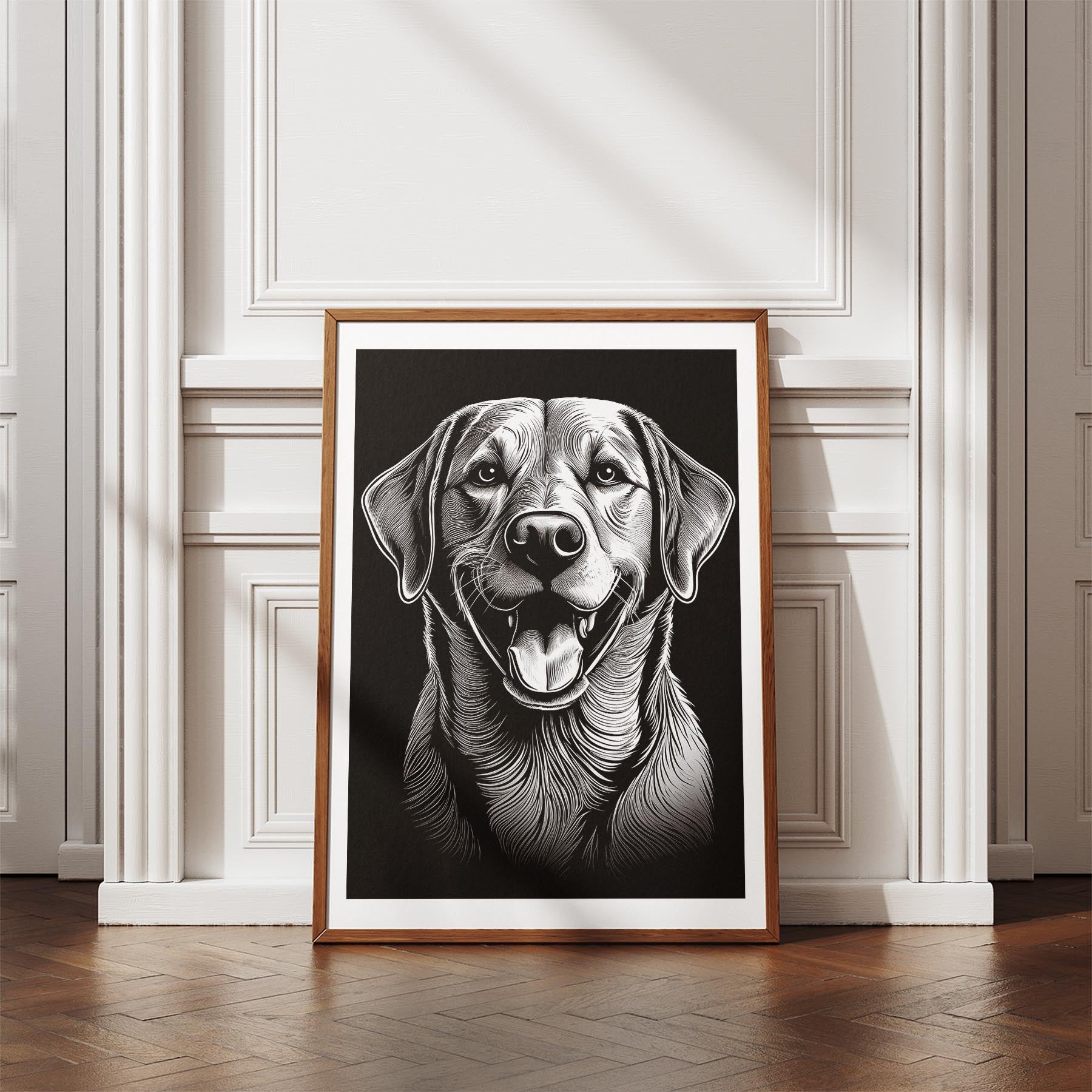 Labrador Retriever Line Dog Series in Black and White image 4
