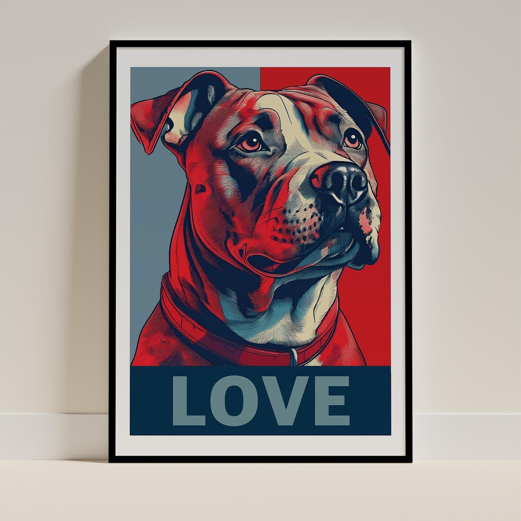 Staffordshire Bull Terrier LOVE Series Inspired by the Obama Poster image 0