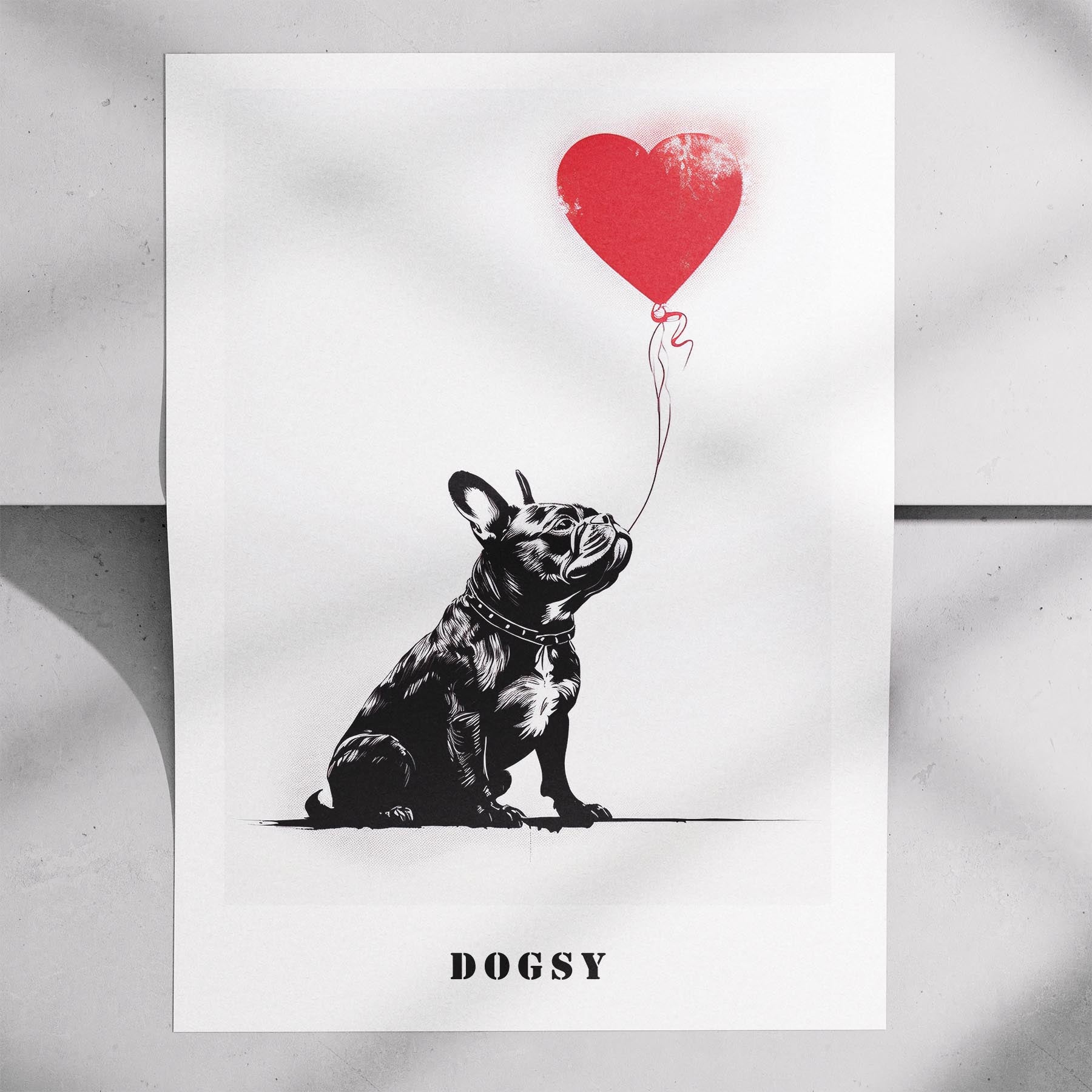 French Bulldog DOGSY Series inspired by the Art of Banksy with text Dogsy image 7