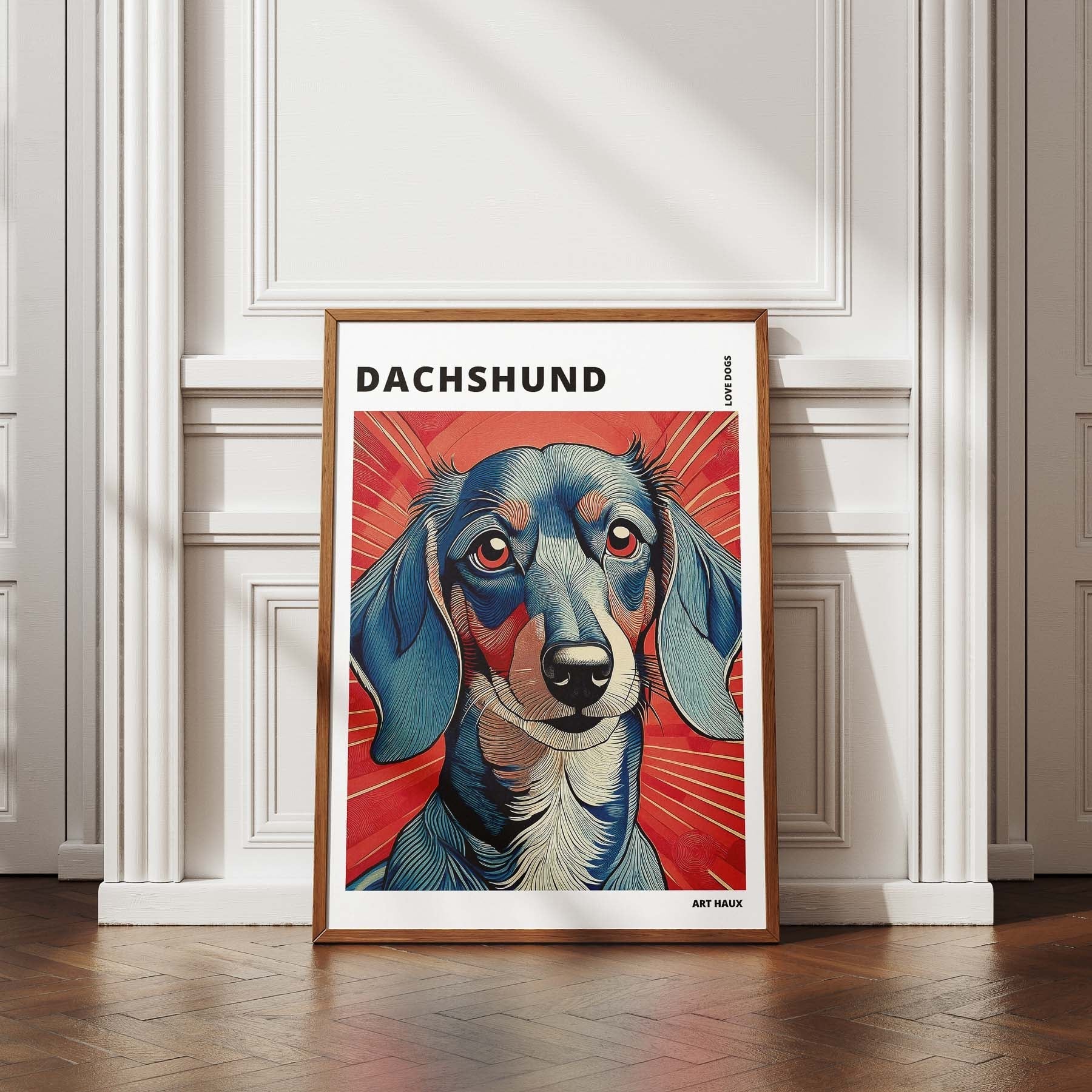 Dachshund Hokusai Japanese Inspired Dog Series with Text image 4