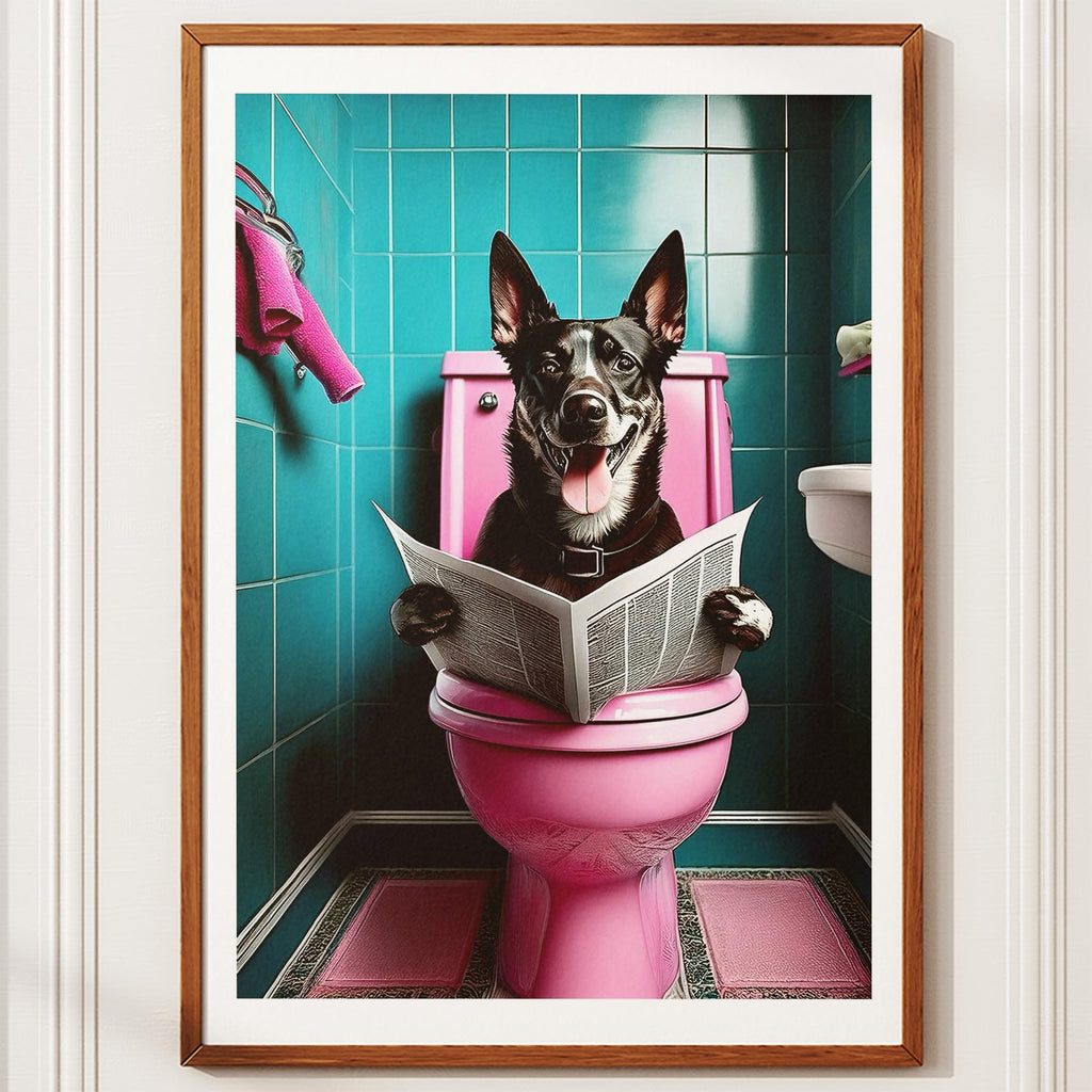 Kelpie Toilet Dogs PInk and Turquise image 10
