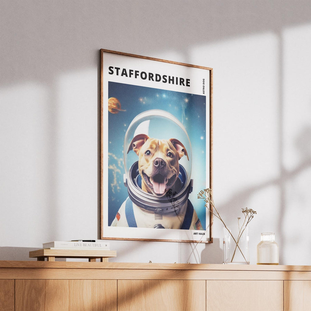 Staffordshire Bull Terrier Astronaut Dog Series with Text Astro Dog image 5