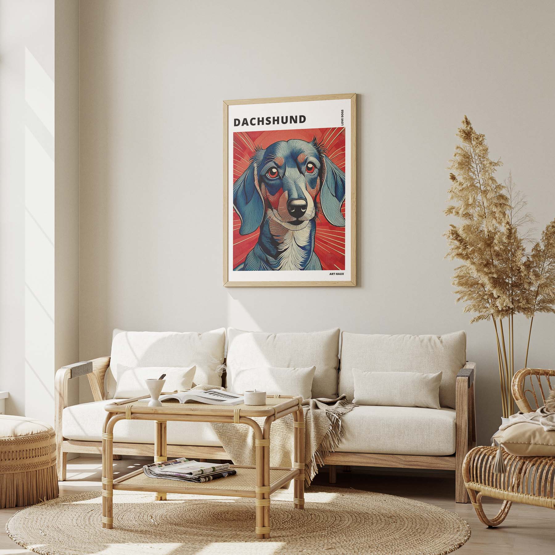 Dachshund Hokusai Japanese Inspired Dog Series with Text image 2