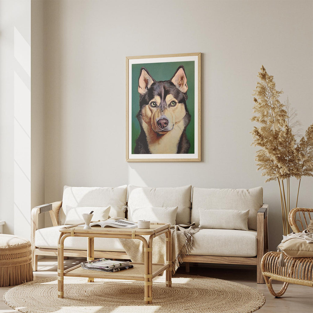 Siberian Husky Green Painted Series image 2