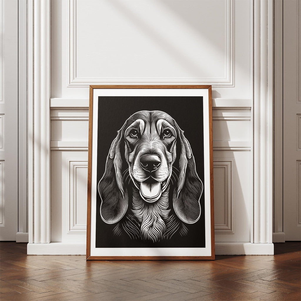 Bloodhound Line Dog Series in Black and White image 4
