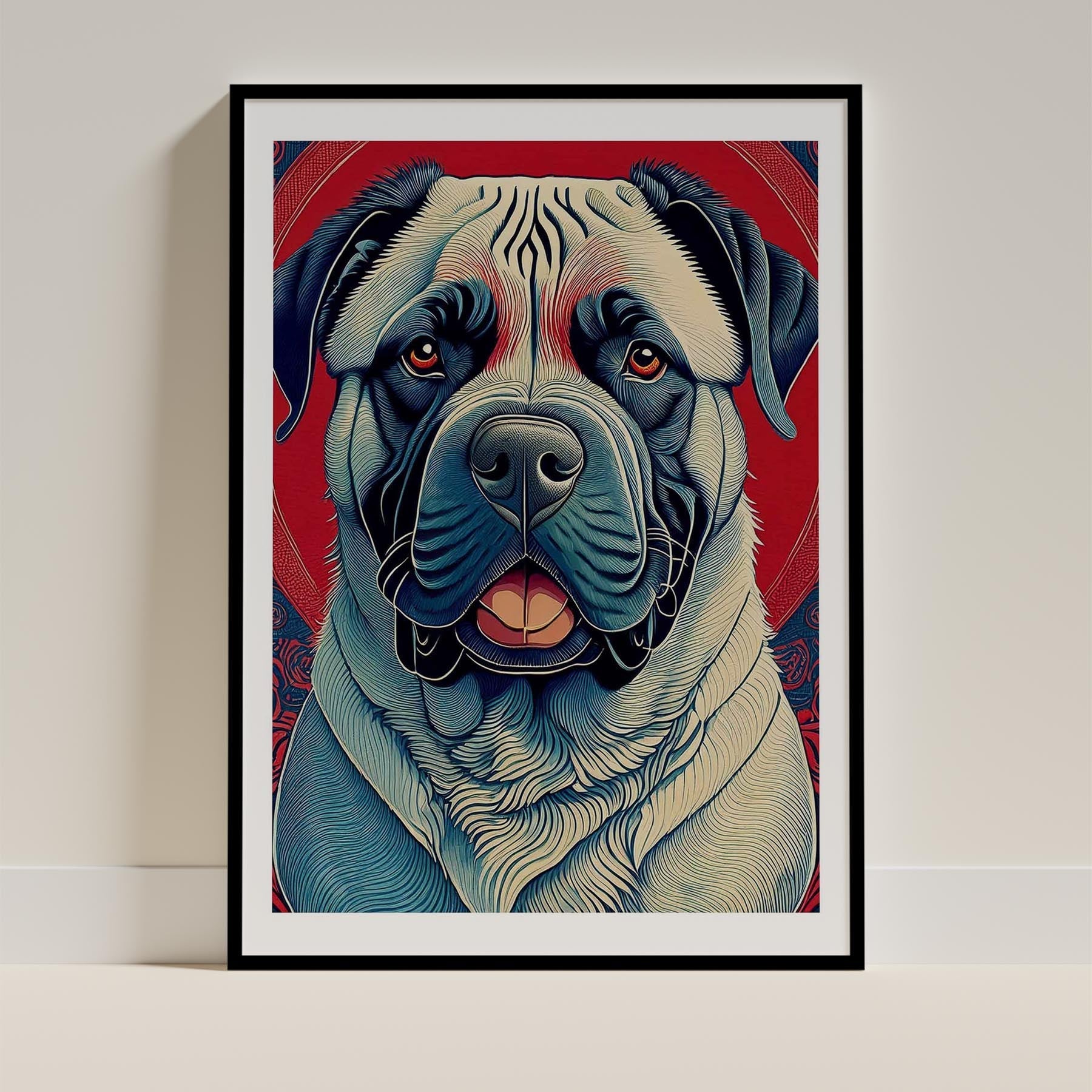 Mastiff Hokusai Japanese Inspired Dog Series image 0