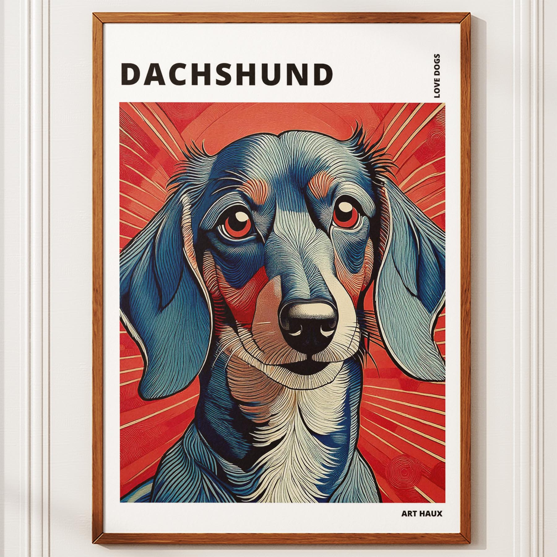 Dachshund Hokusai Japanese Inspired Dog Series with Text image 9