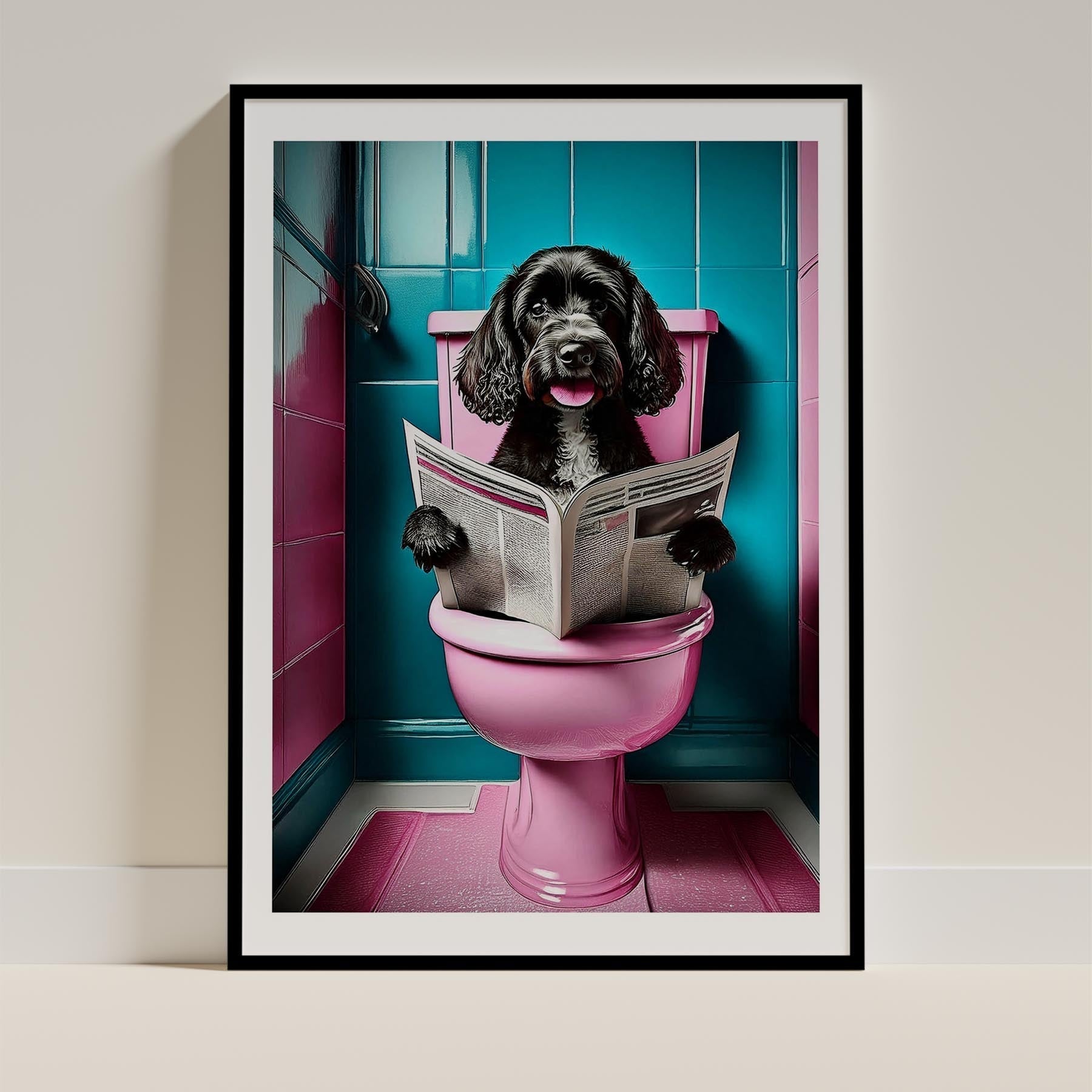 Cavoodle Toilet Dogs PInk and Turquise image 0