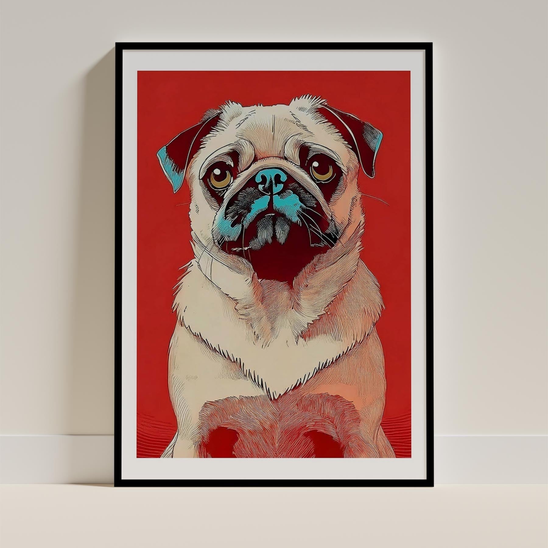 Pug Dog Art Print Unframed Vol 1 | 11 Unique Designs | Wall Art Gift for Dog Lovers - Image 4 | Dogsy & Co