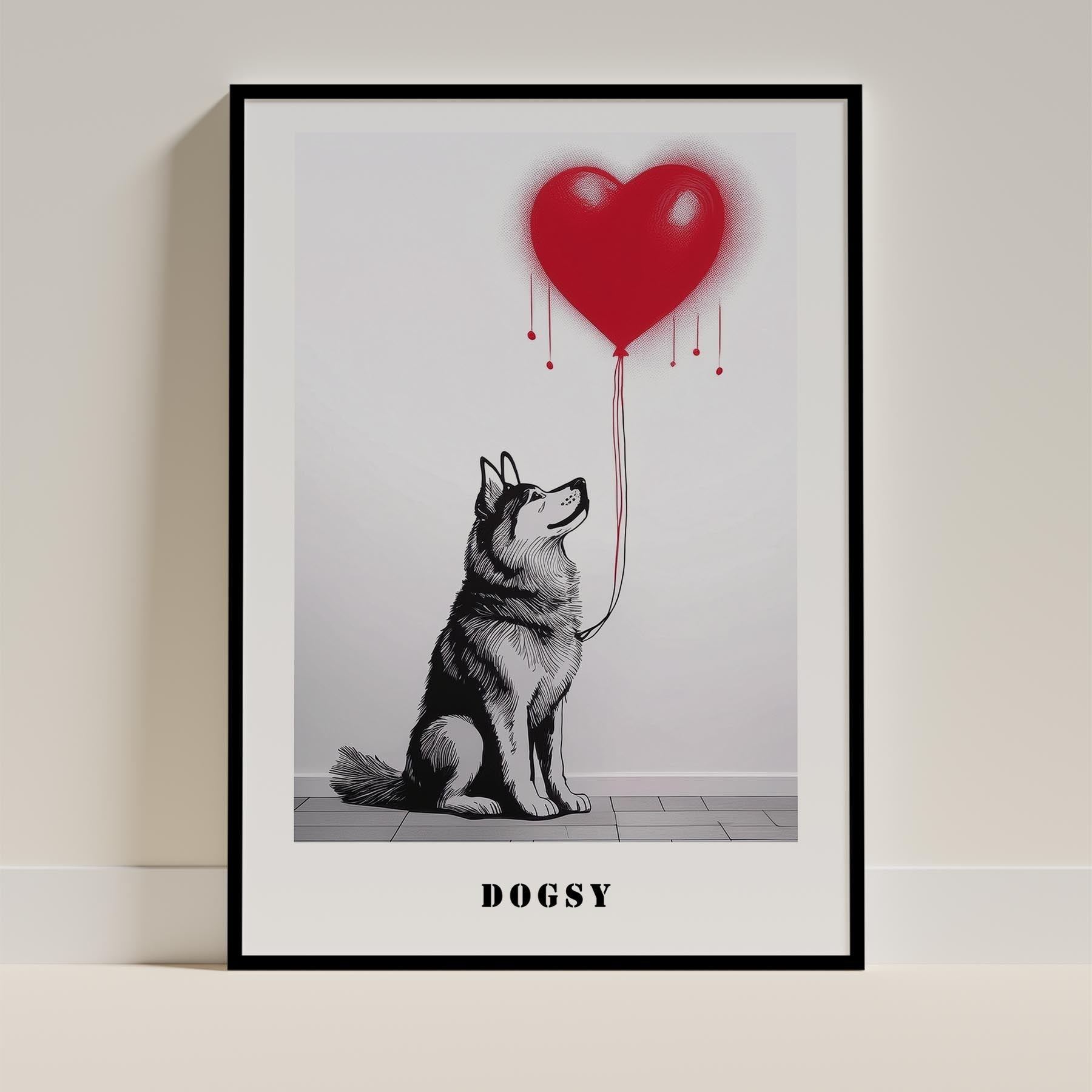 Alaskan Malamute DOGSY Series inspired by the Art of Banksy with text Dogsy image 11
