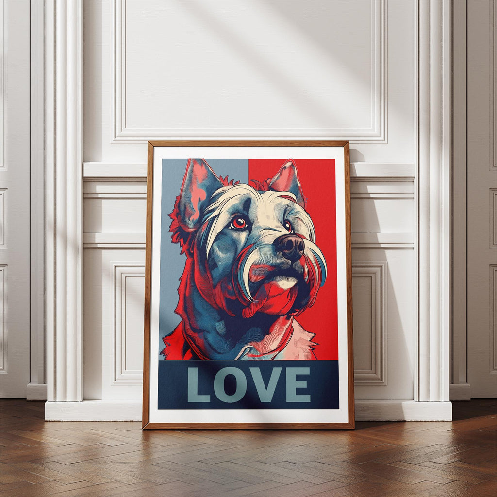 Australian Silky Terrier LOVE Series Inspired by the Obama Poster image 4