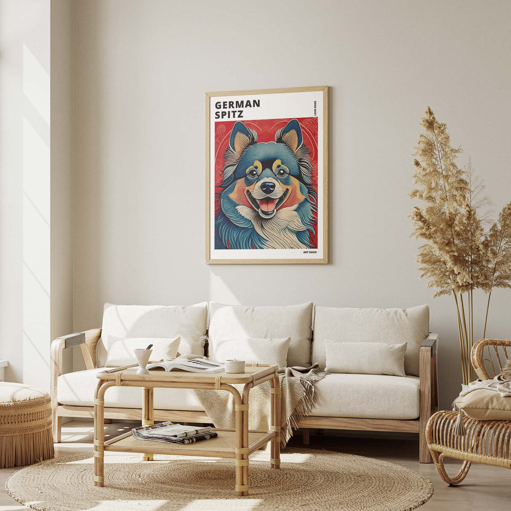 German Spitz Hokusai Japanese Inspired Dog Series with Text image 2