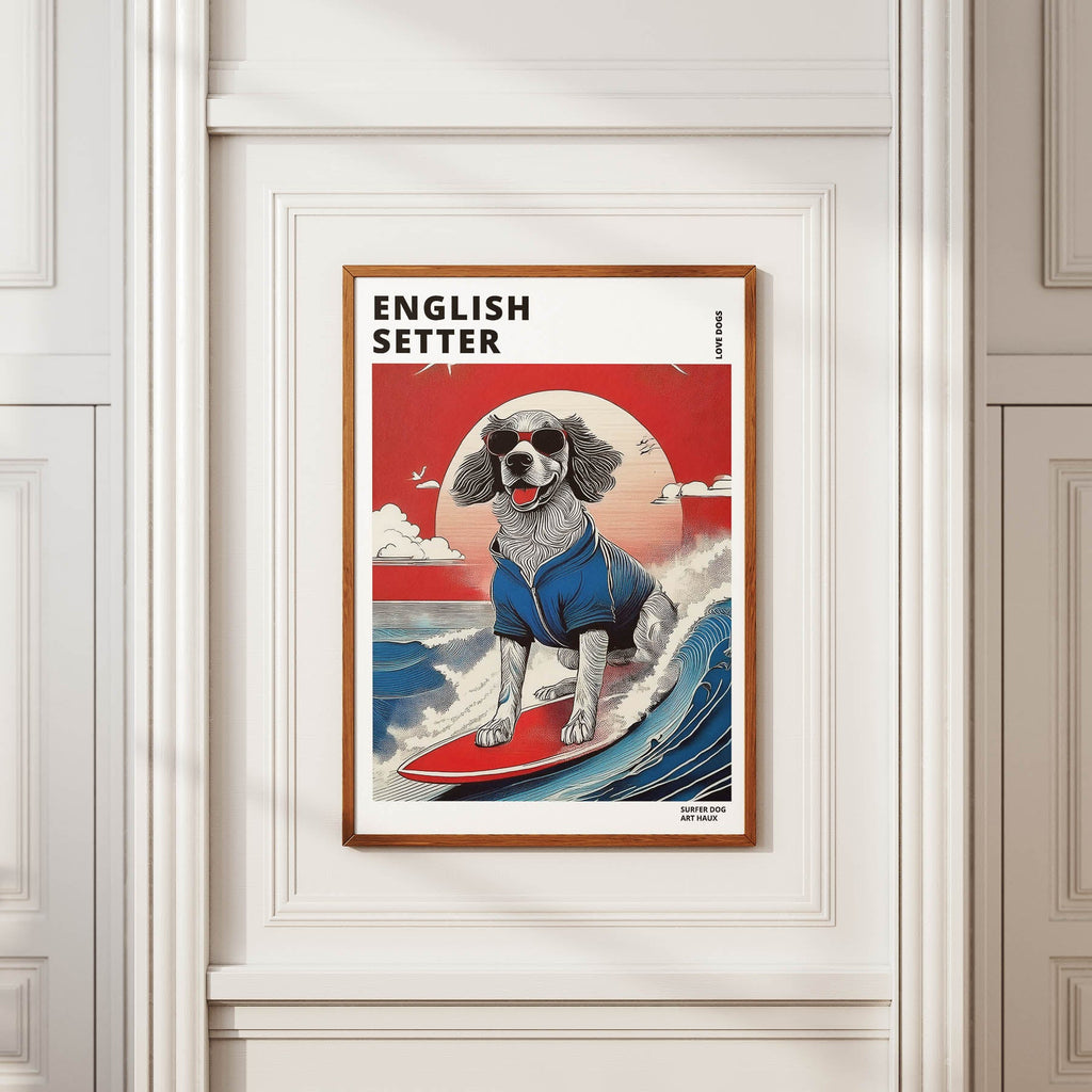 English Setter Hokosai Surfer Dogs 1 image 2