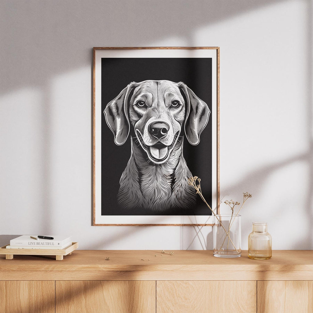 Hungarian Vizsla Line Dog Series in Black and White image 8