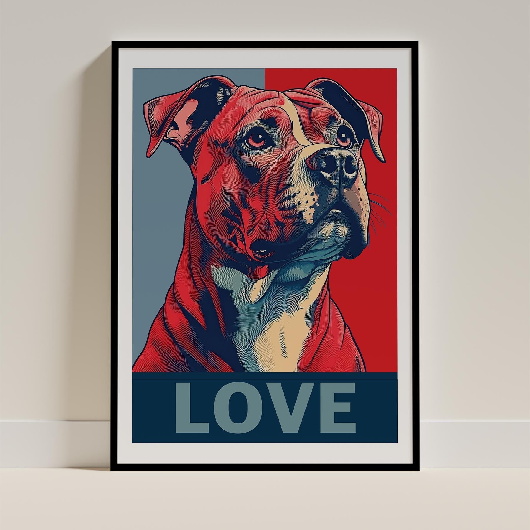 American Pitbull Terrier LOVE Series Inspired by the Obama Poster image 0