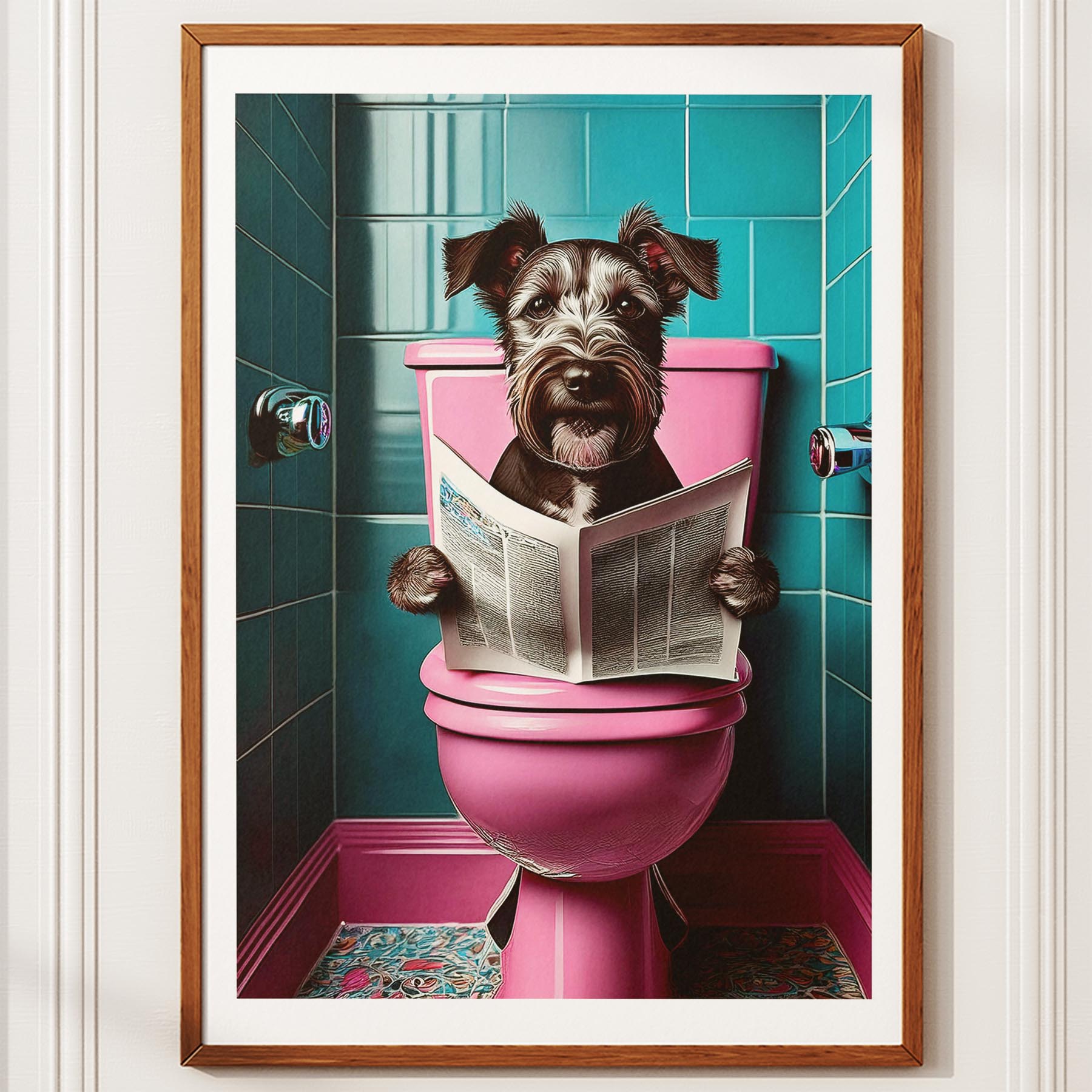 Irish Terrier Toilet Dogs PInk and Turquise image 10