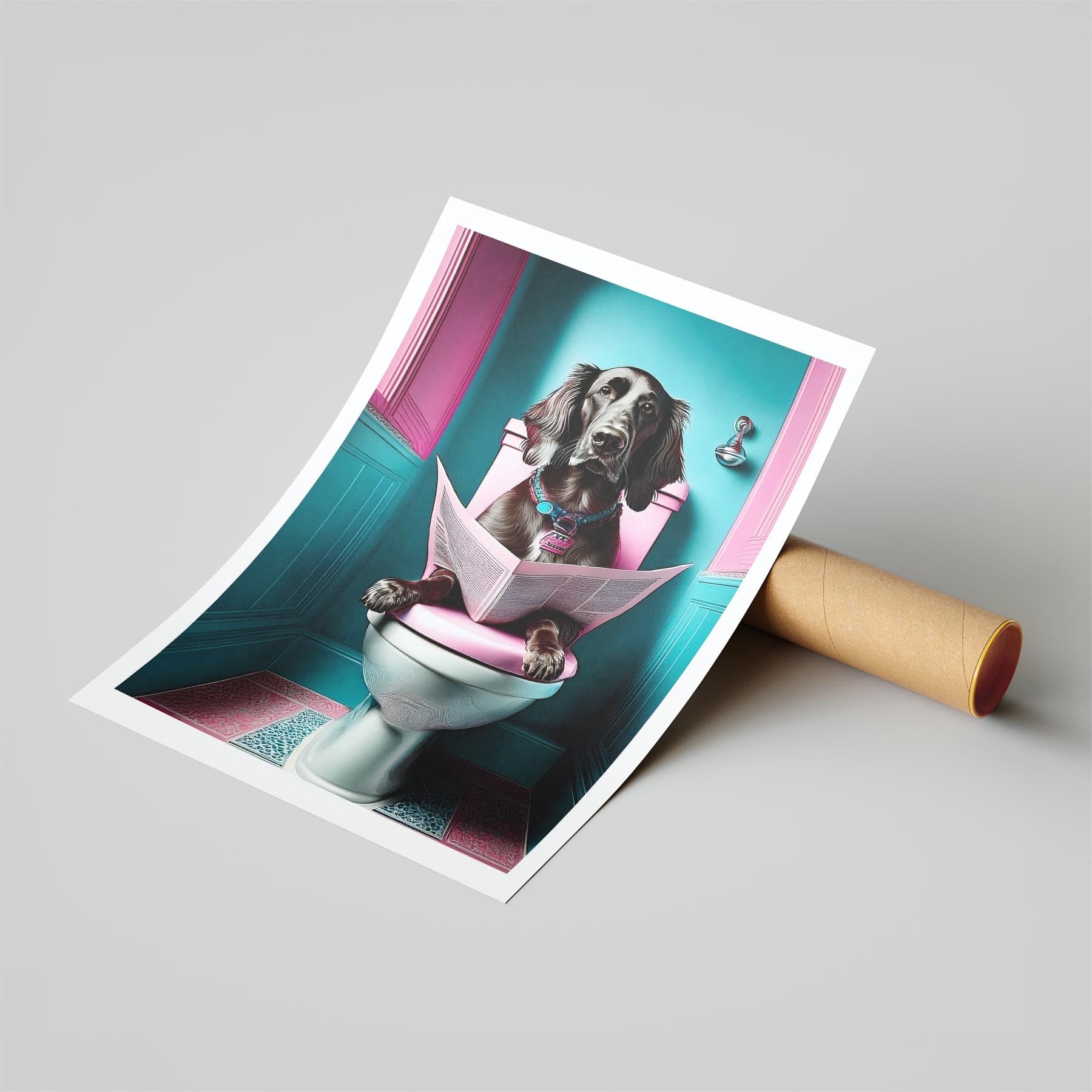 Irish Setter Toilet Dogs PInk and Turquise image 6