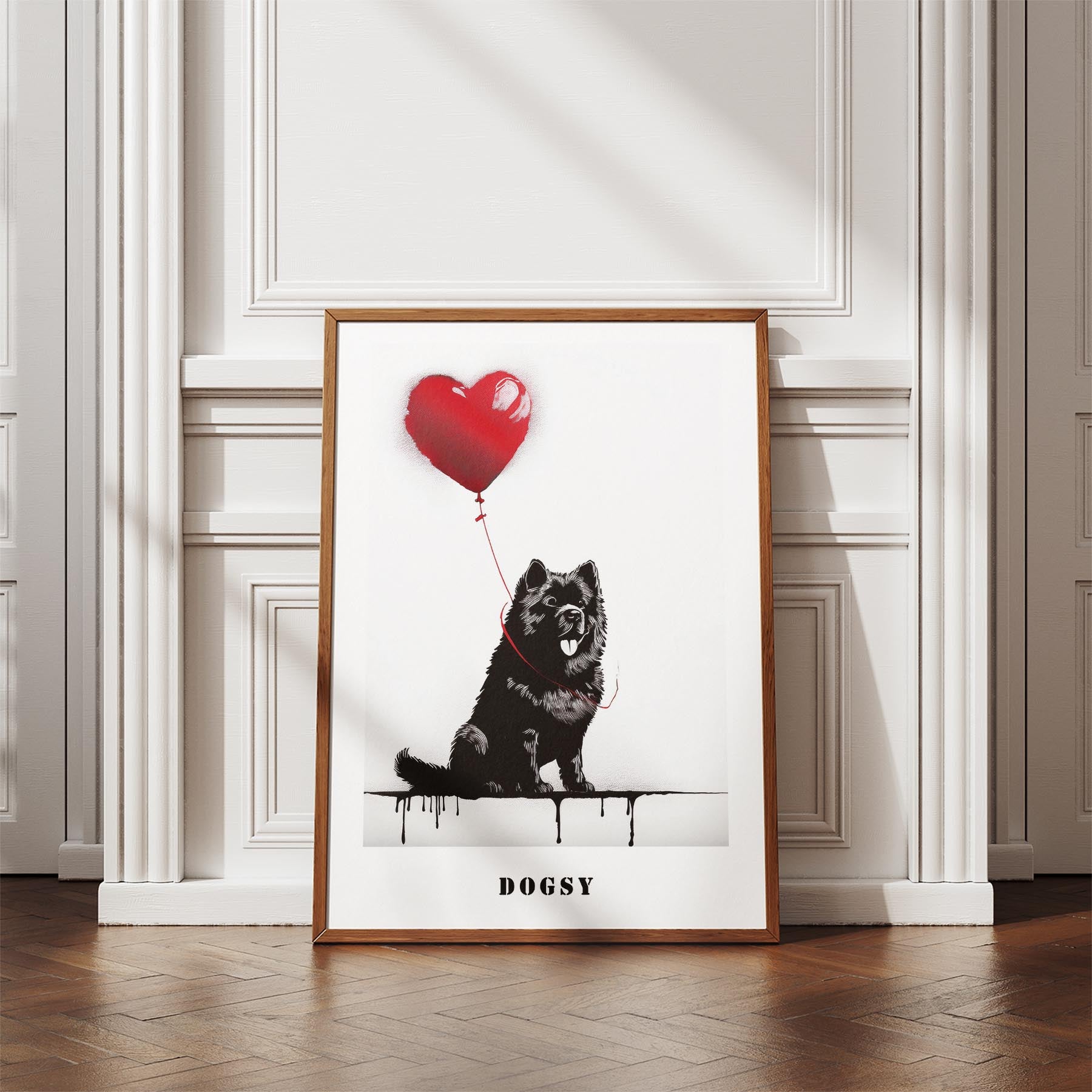 Chow Chow DOGSY Series inspired by the Art of Banksy with text Dogsy image 4