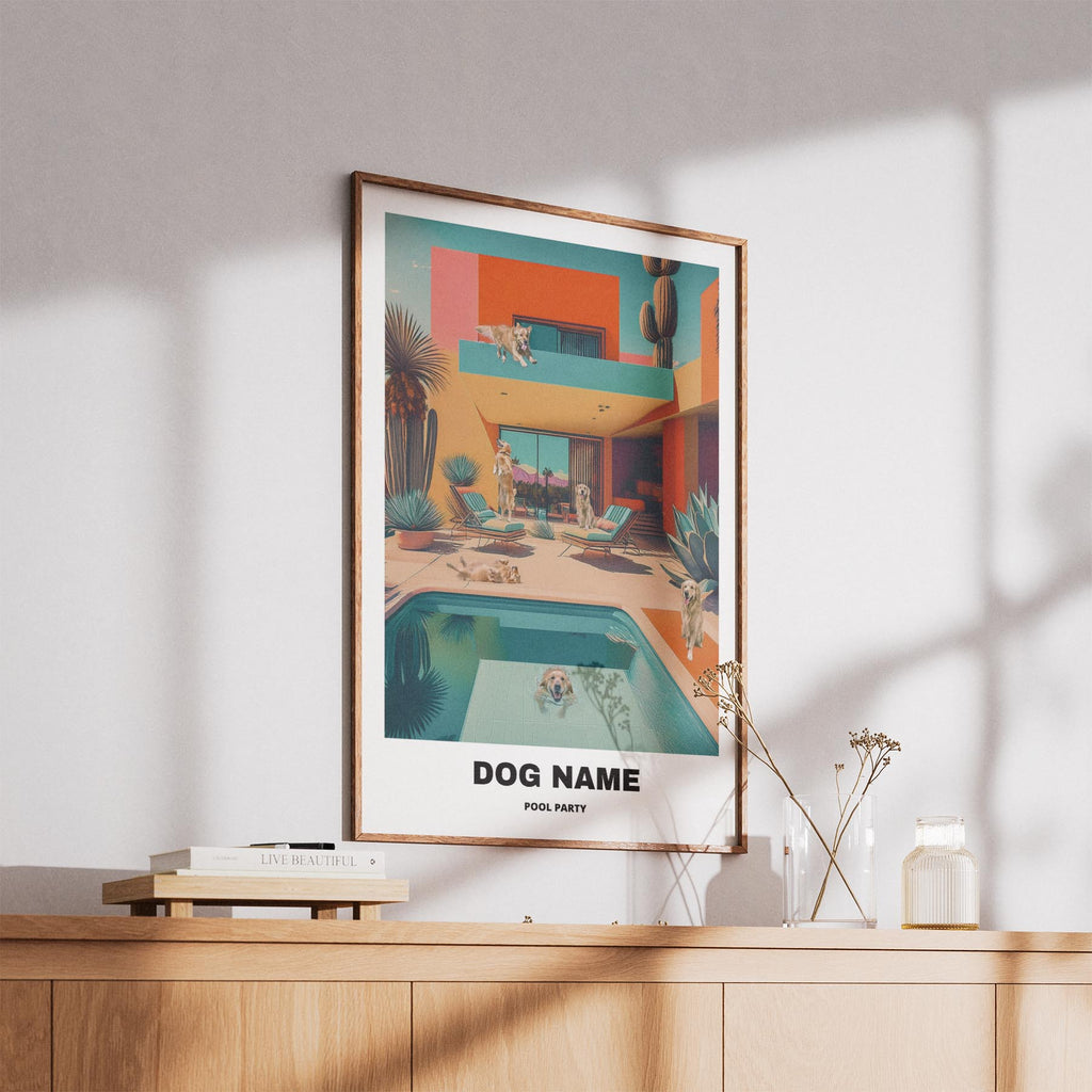 Golden Retriever Custom Pool Party WITH TEXT image 5