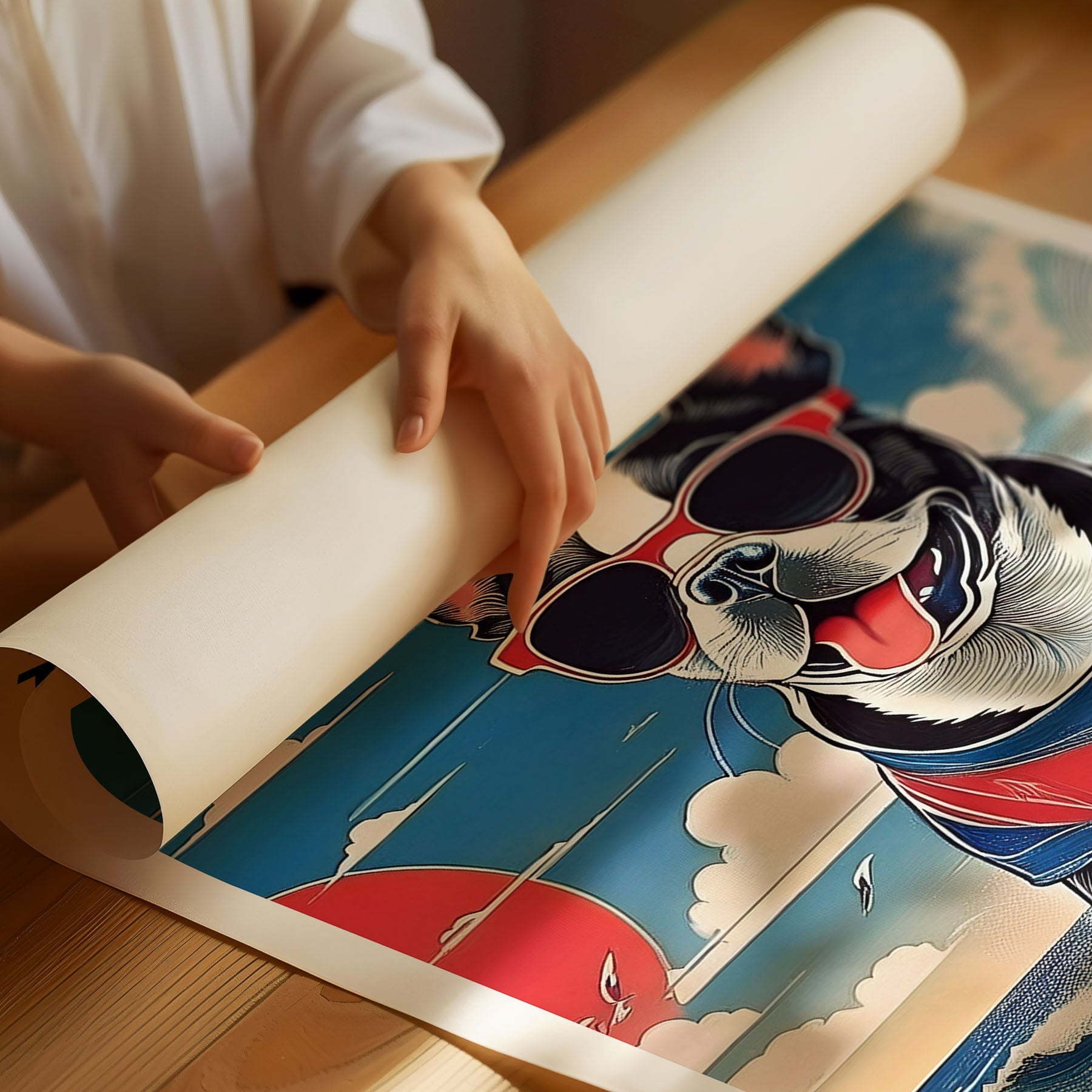 Boston Terrier Hokosai Surfer Dogs 1 image 3