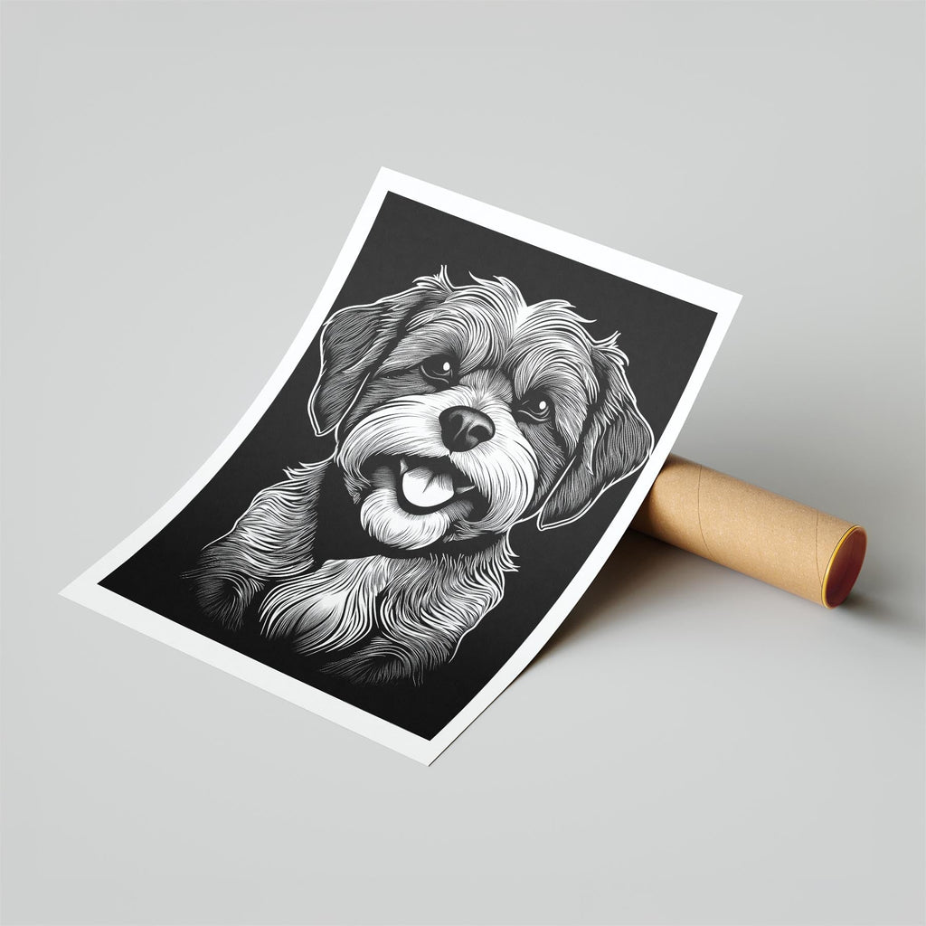 Shih Tzu Line Dog Series in Black and White image 6