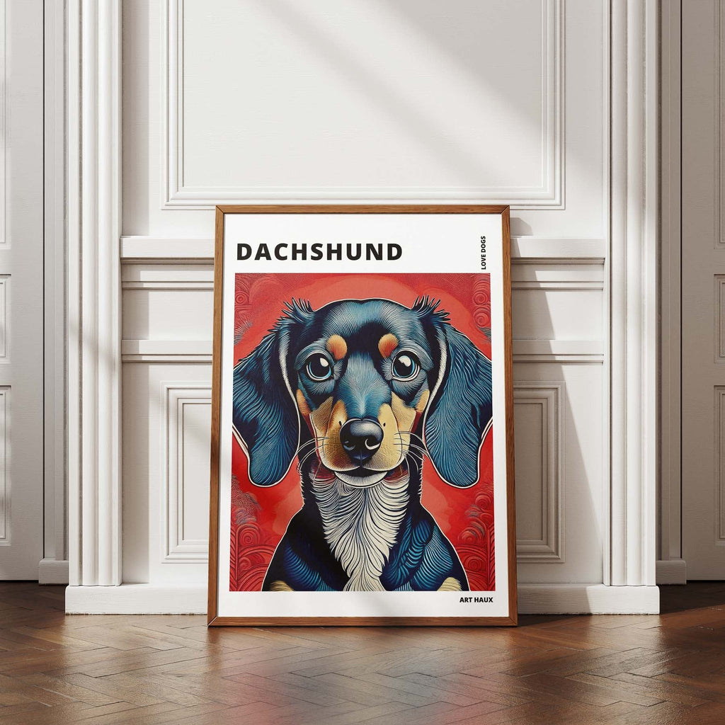 Dachshund Hokusai Japanese Inspired Dog Series with Text image 4