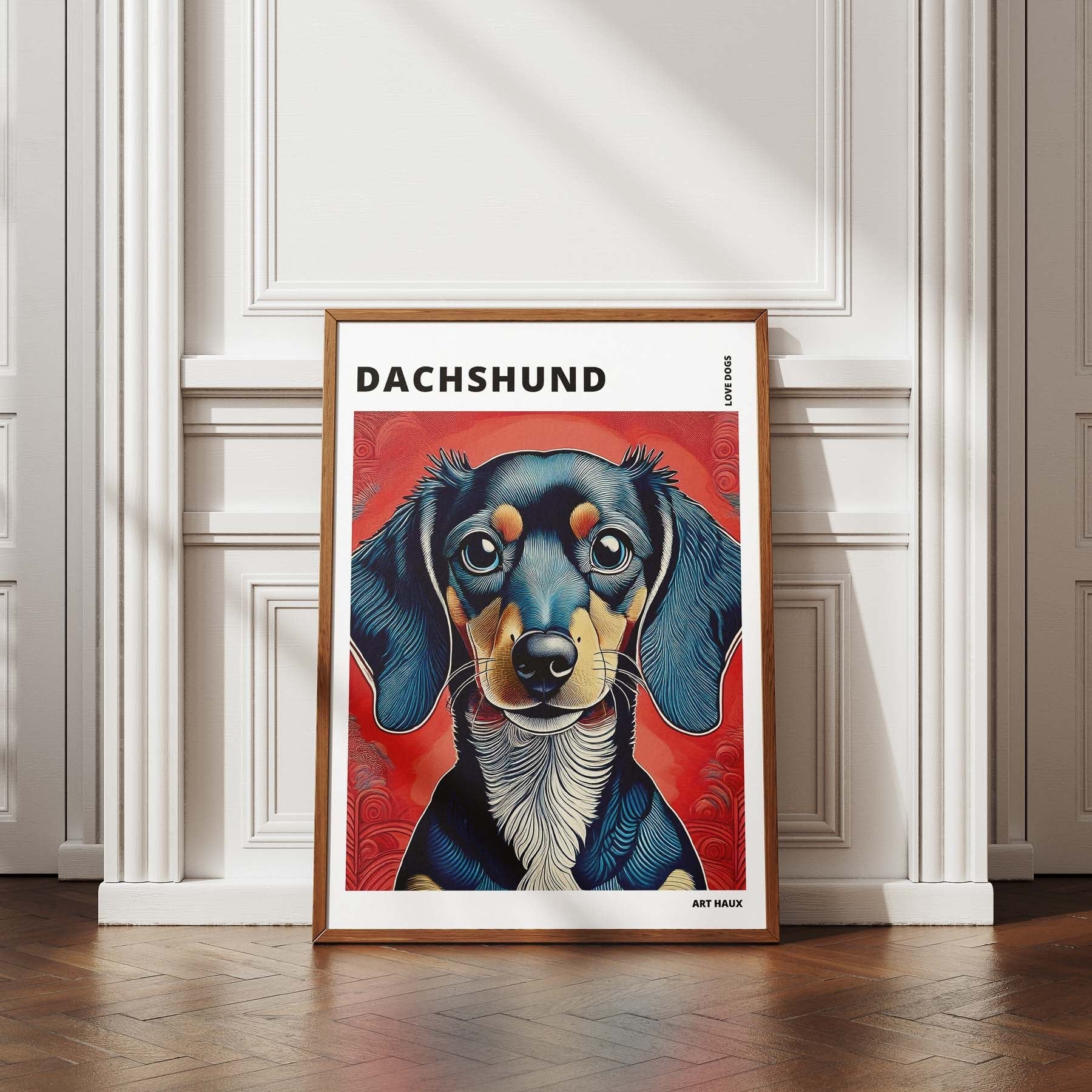 Dachshund Hokusai Japanese Inspired Dog Series with Text image 4