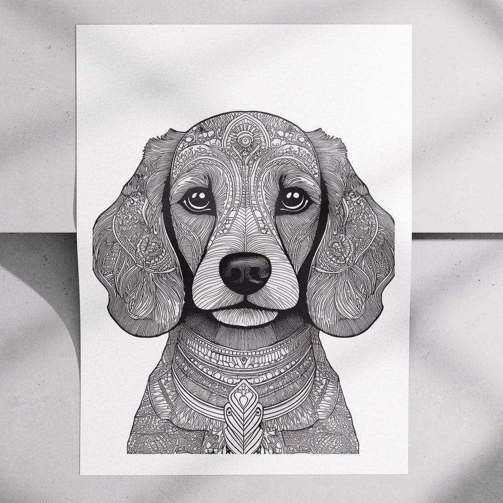 Poodle Mandala Black and White Dog Series image 7