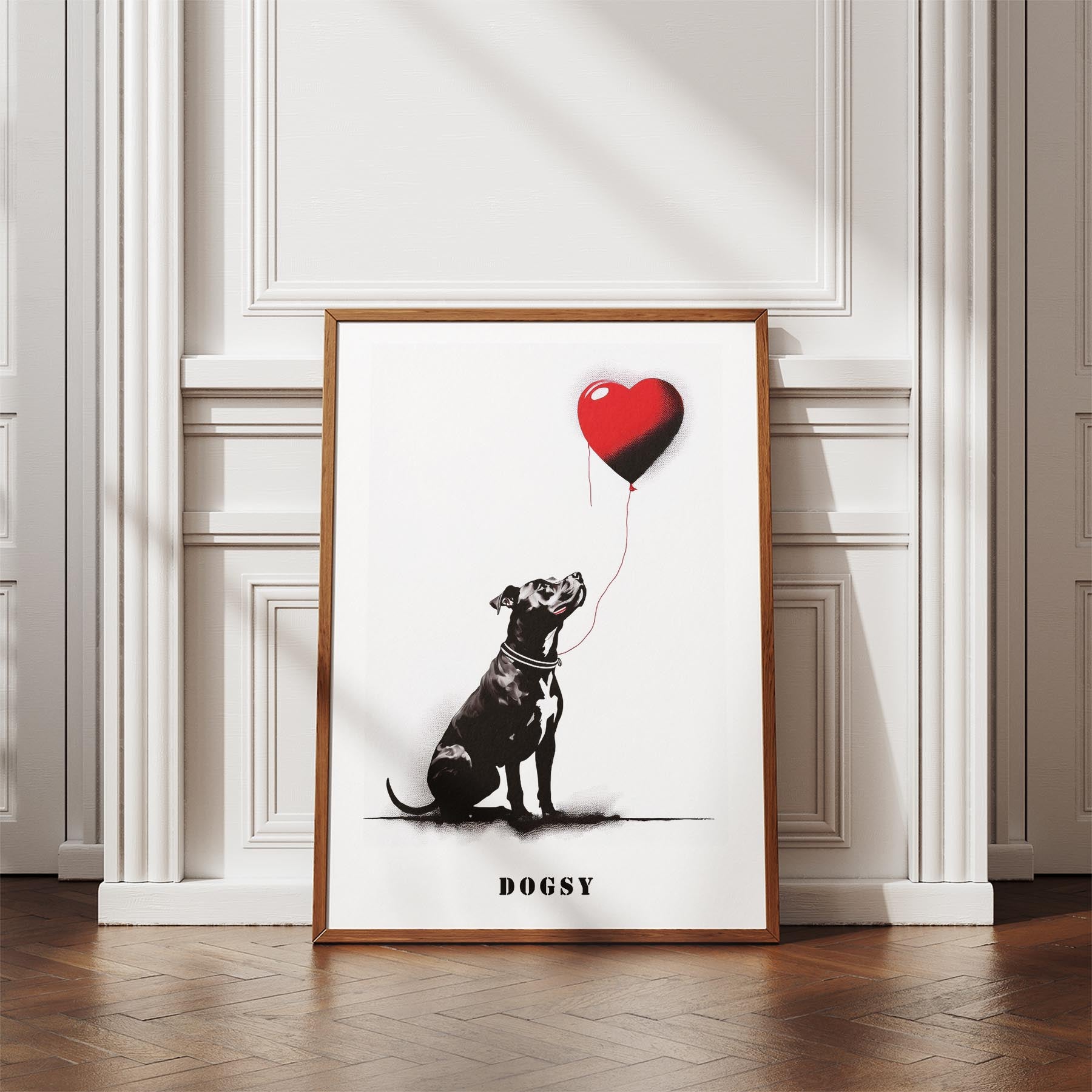 American Pitbull Terrier DOGSY Series inspired by the Art of Banksy with text Do image 4