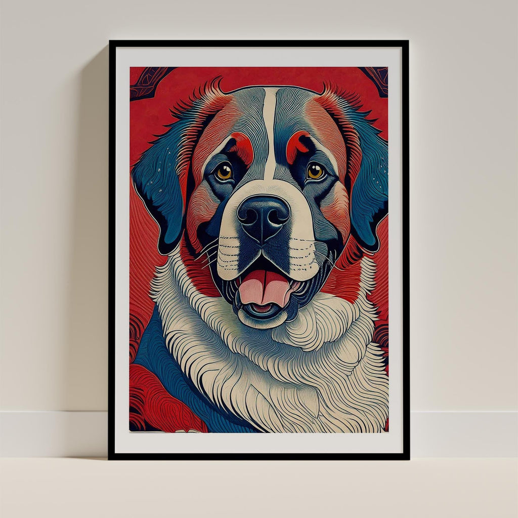 Saint Bernard Hokusai Japanese Inspired Dog Series image 0