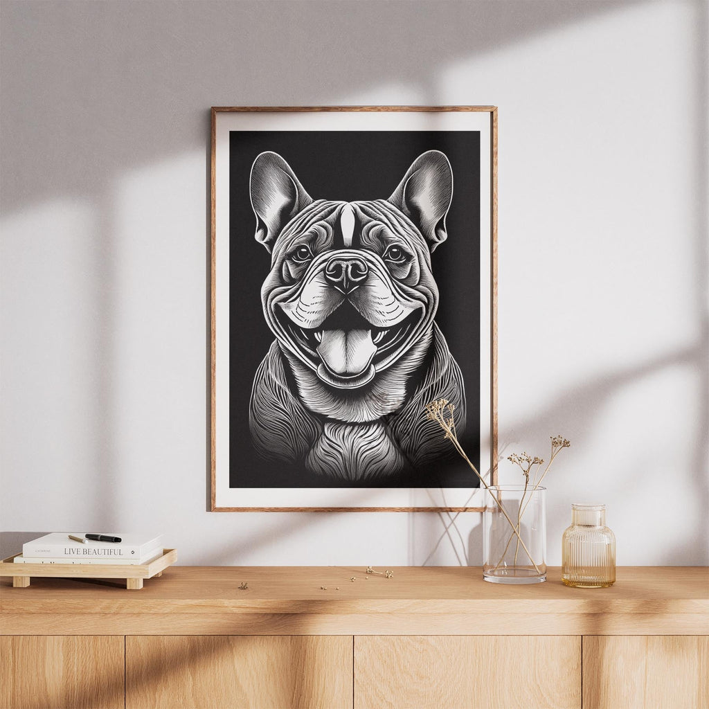 Bulldog Line Dog Series in Black and White image 8