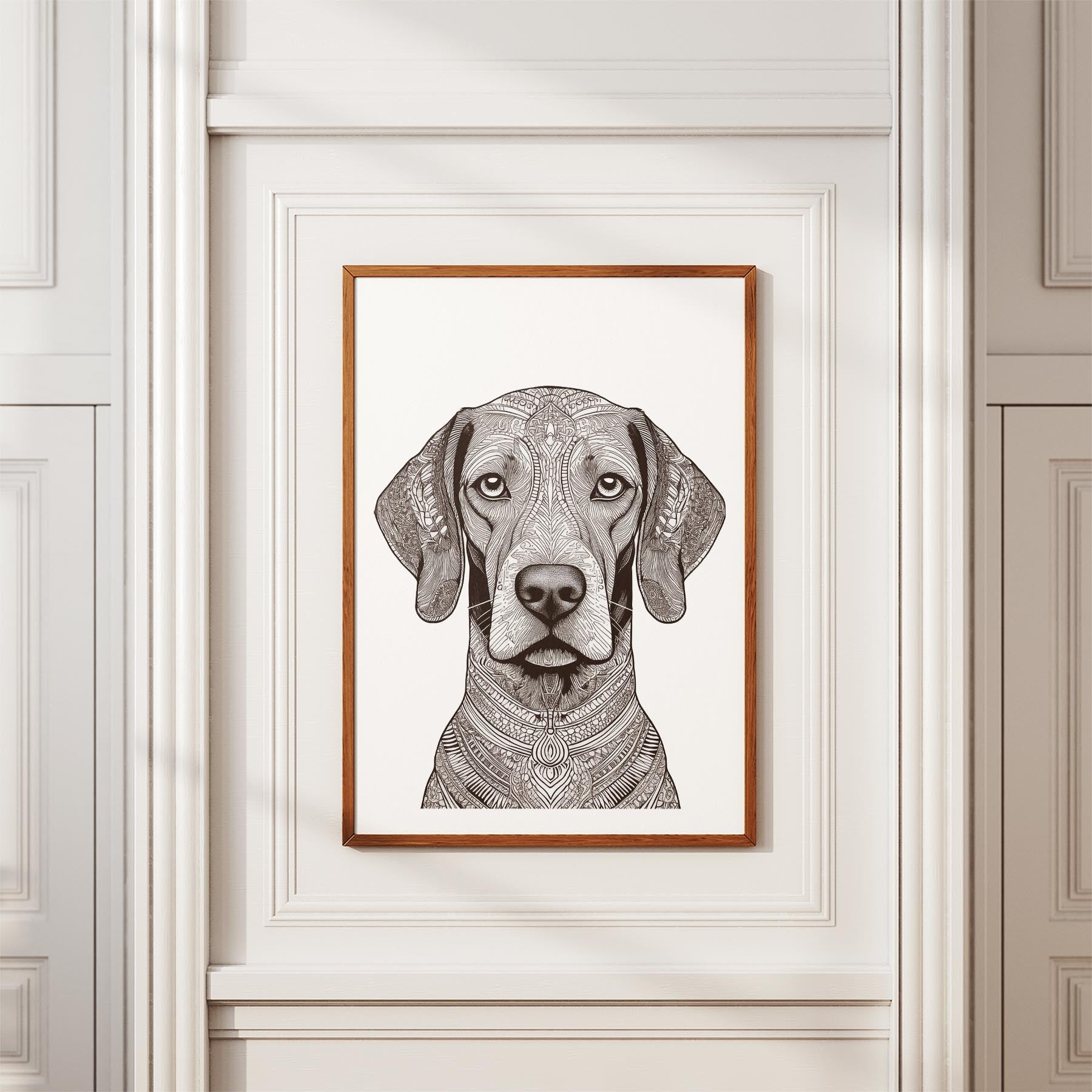 Hungarian Vizsla Mandala Black and White Dog Series image 3