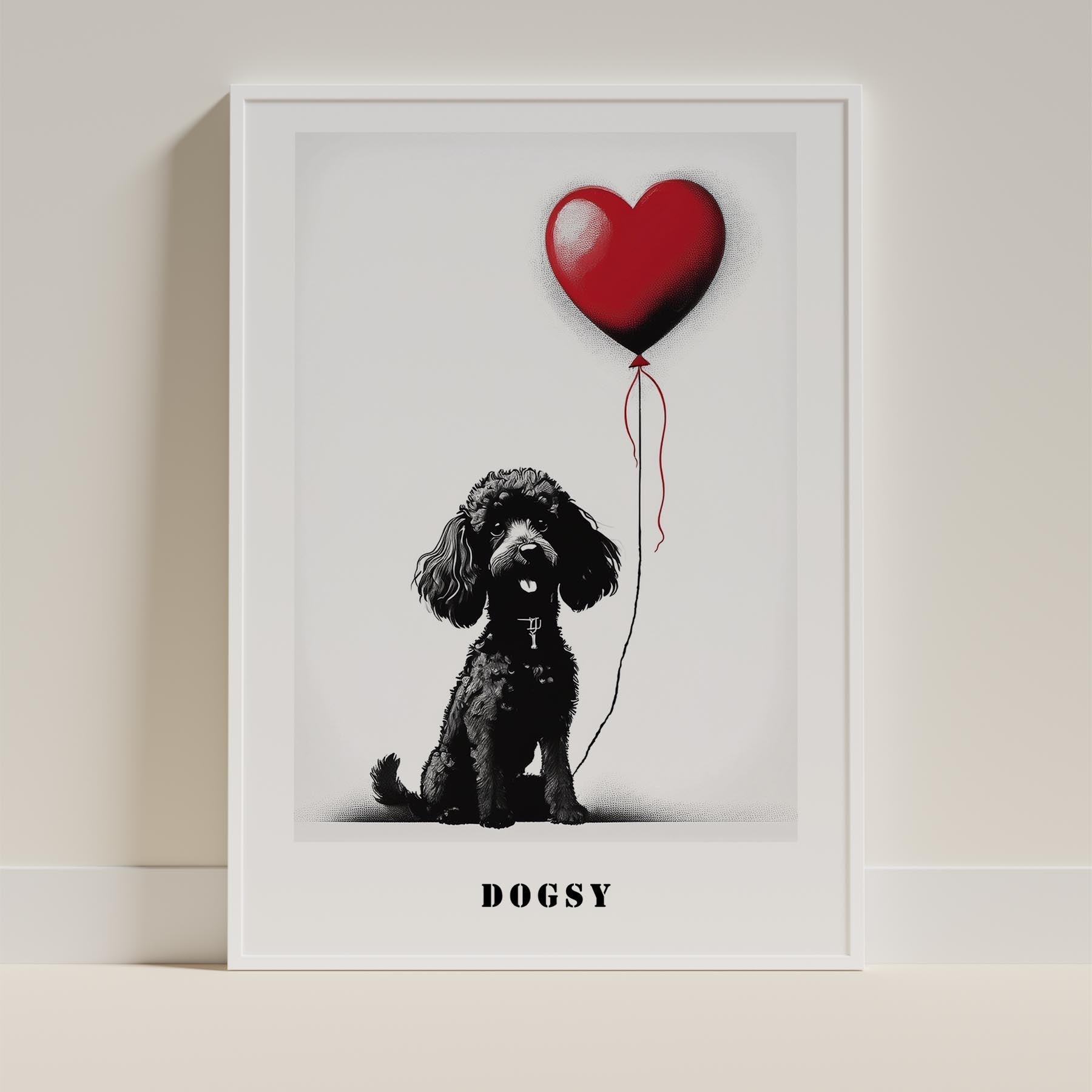 Poodle DOGSY Series inspired by the Art of Banksy with text Dogsy image 9