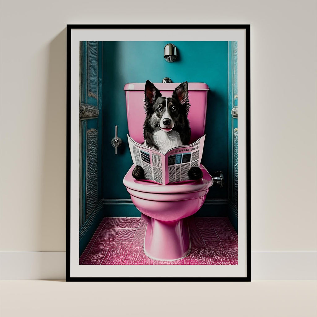 Rough Smooth Collie Toilet Dogs PInk and Turquise image 0