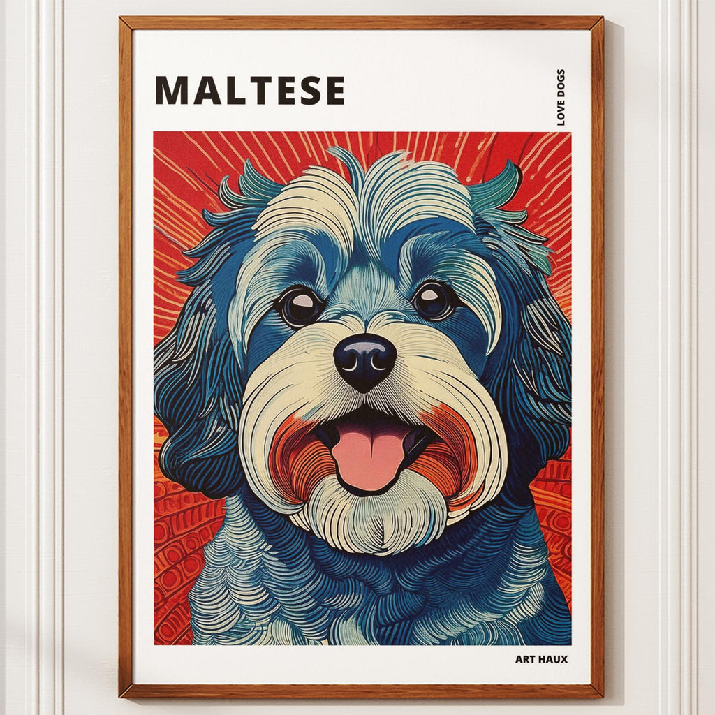 Maltese Hokusai Japanese Inspired Dog Series with Text image 9