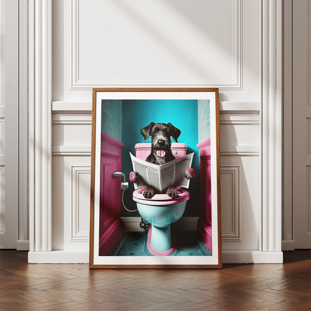 Deerhound Toilet Dogs PInk and Turquise image 4